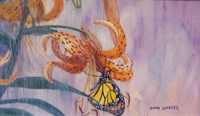 Tiger Lillies and Monarch Butterflies
