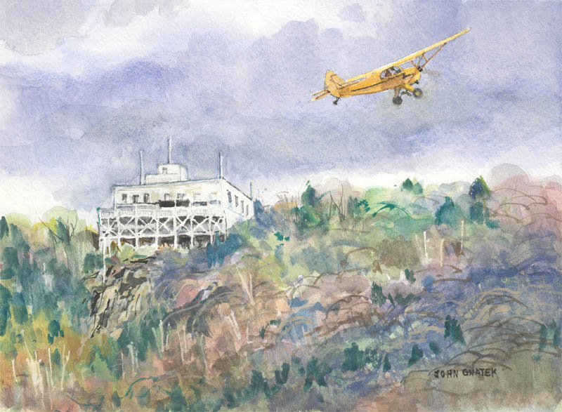 Summit House and Piper J3 Cub