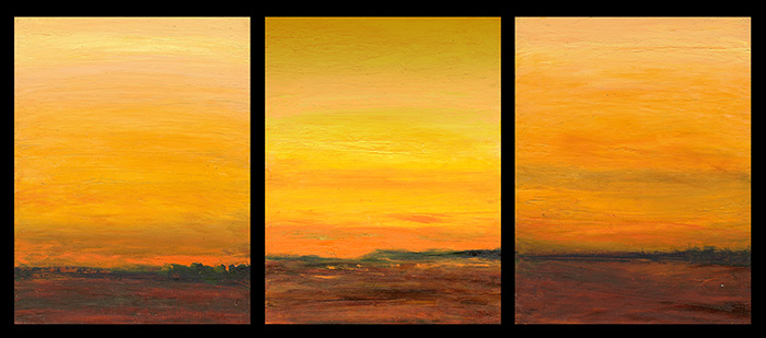 Orange Horizon Triptych