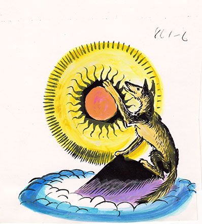 Coyote Reaches for the Sun Study Colored II
