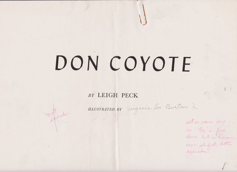 Don Coyote Title Page Proof
