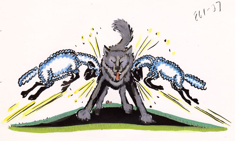 Wolf is Attacked Colored