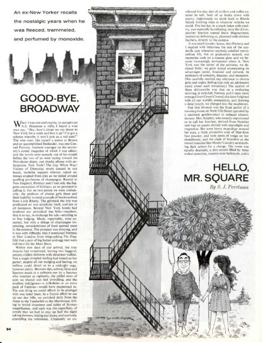 Goodbye Broadway, Hello Mr. Square Magazine Page