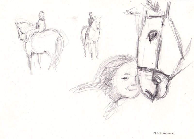 Girl and Her Horse Study