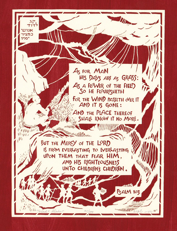 Psalm 103 (White on Red)