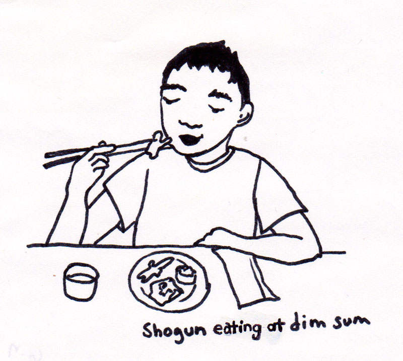 Shogun Eating at Dim Sum